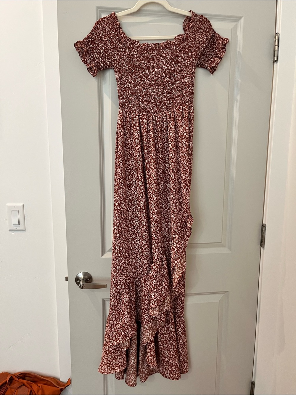 Floral Dress in Red & White Like New - Size Medium
